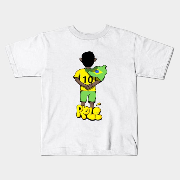 Pele Legends never Die Rip Kids T-Shirt by Boobles 